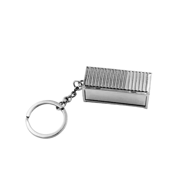 Metal container keychain