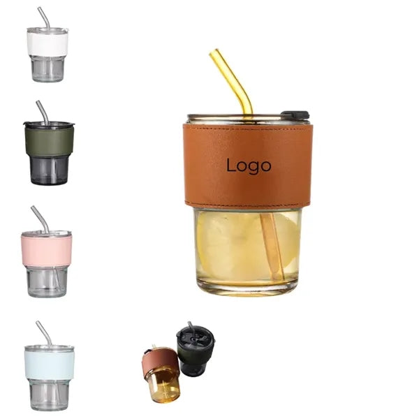 13 oz Tumbler Water Glass with Lid & Straw