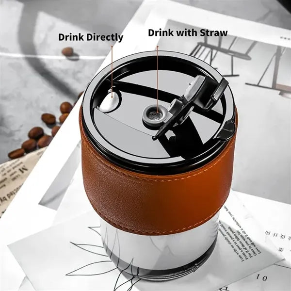 13 oz Tumbler Water Glass with Lid & Straw