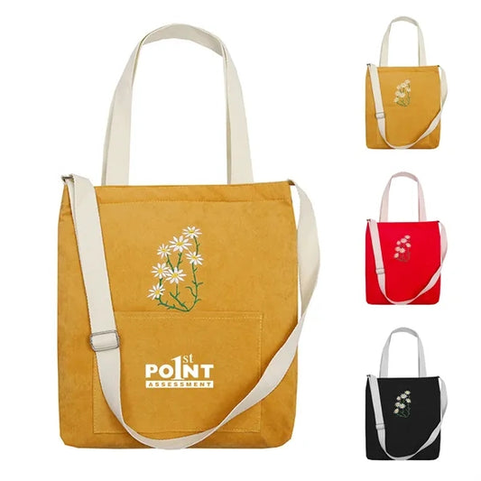 Canvas Crossbody Tote Handbag
