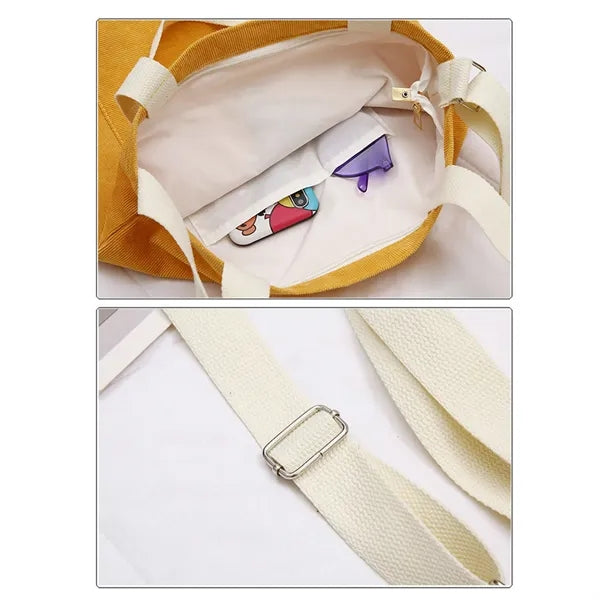 Canvas Crossbody Tote Handbag