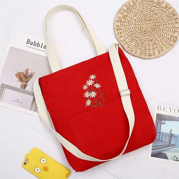 Canvas Crossbody Tote Handbag