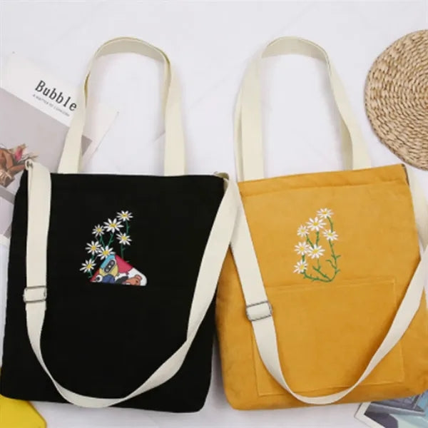 Canvas Crossbody Tote Handbag