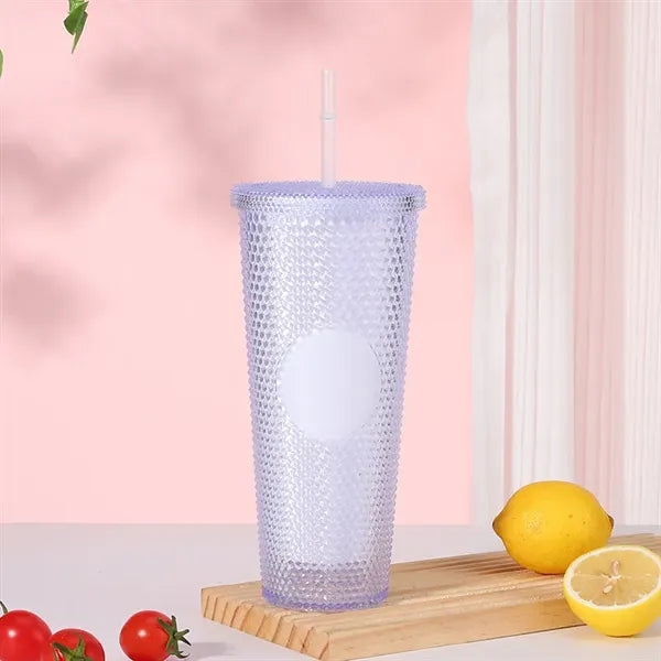 24oz Barbie Pink Plastic Durian Straw Cup
