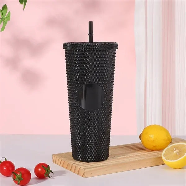 24oz Barbie Pink Plastic Durian Straw Cup