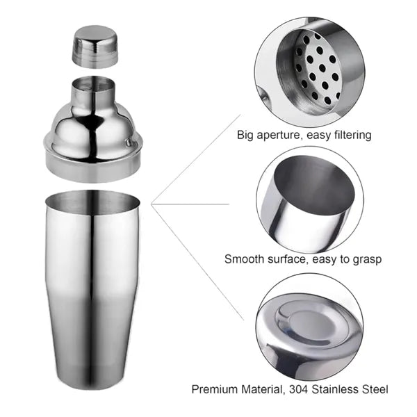 Classic Multicolor Stainless Steel Bar Cocktail Shaker