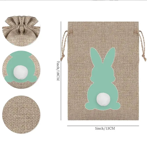 Easter Burlap Drawstring Bags