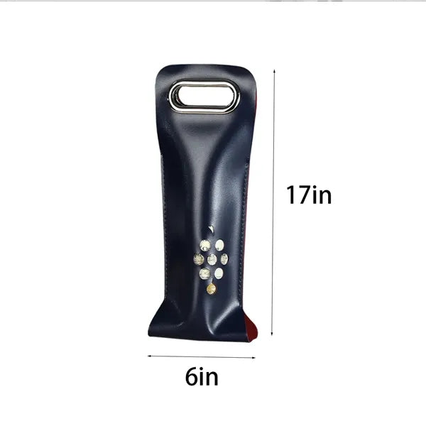 Resuable Single Leather Wine Tote Bag