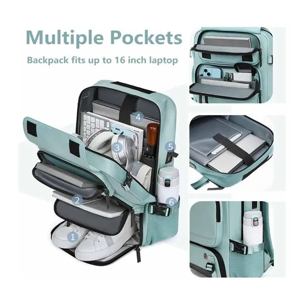 Multifunction Outdoor Travel Backpack with Shoe Compartment