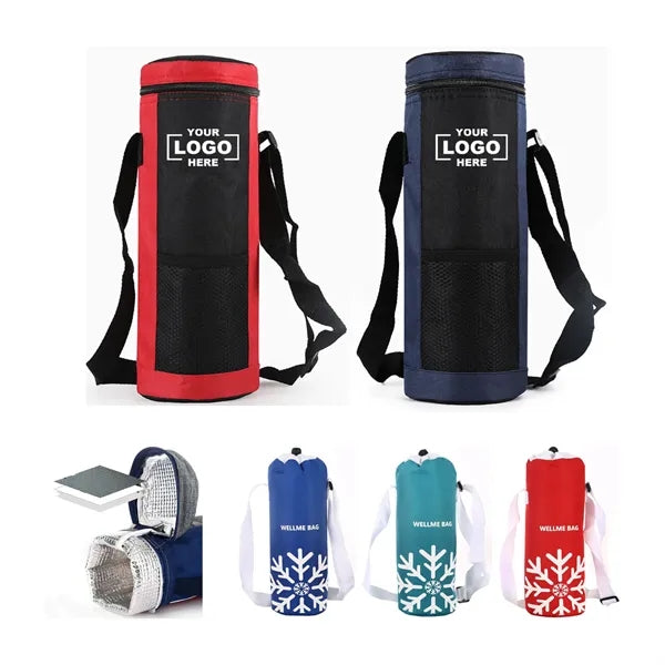 Insulated Water Bottle Bag With Shoulder Strap