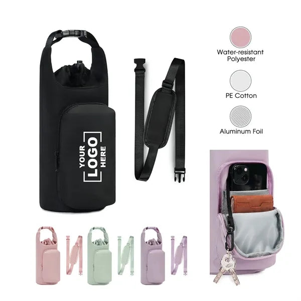 Adjustable Shoulder Strap Travel Insulated Water Bottle Bag