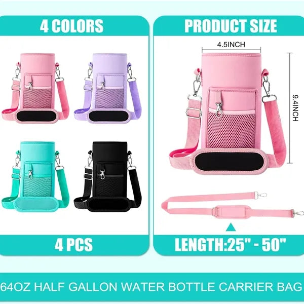 64 oz Custom Neoprene Water Bottle Carrier Bag