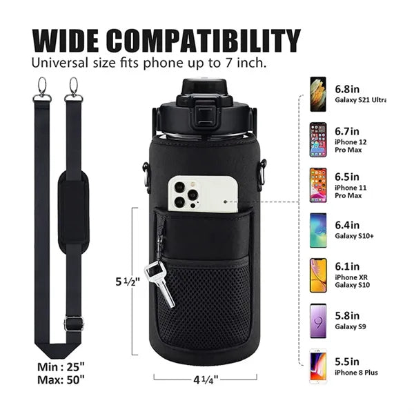 64 oz Custom Neoprene Water Bottle Carrier Bag