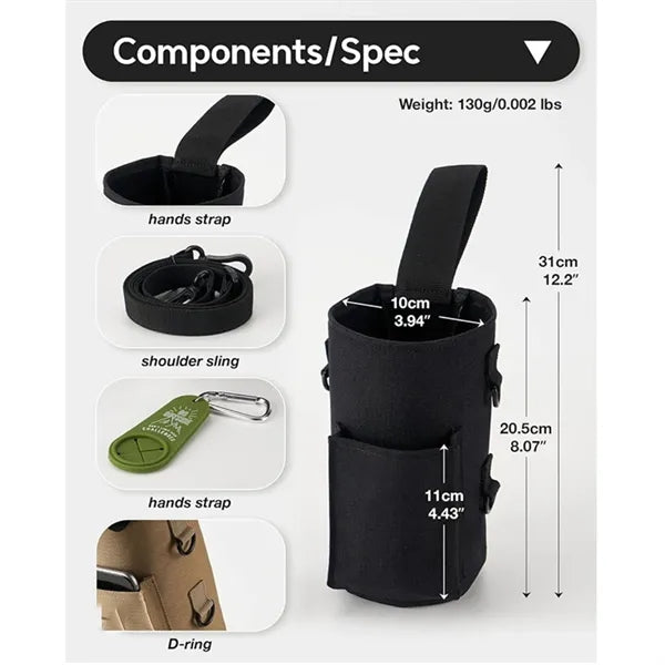 Gym Magnetic Water Bottle Bag With Shoulder Strap
