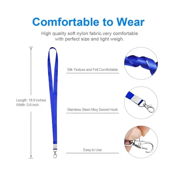 5/8" Custom Polyester Lanyards with Metal Swivel Snap Hook