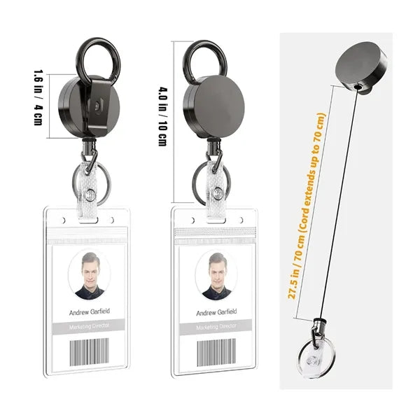 Heavy Duty Retractable Badge Reels with ID Holder