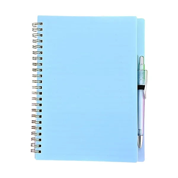 A5 Student Spiral Notebook with Pen, PP Soft Cover, Loose-Le