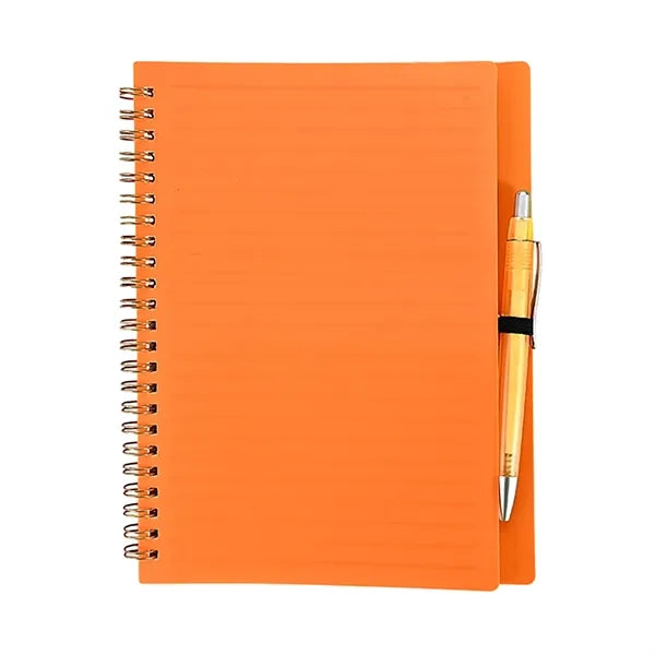 A5 Student Spiral Notebook with Pen, PP Soft Cover, Loose-Le