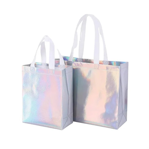 Colorful Laser Long Handle Non woven Tote Bag