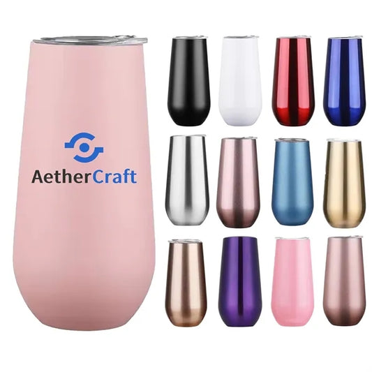 6 oz. Eggshell Vacuum Insulated Stainless Steel Wine and Bee