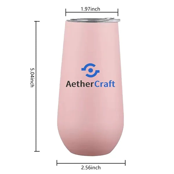 6 oz. Eggshell Vacuum Insulated Stainless Steel Wine and Bee