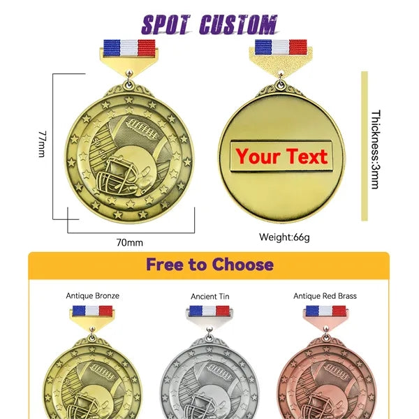 3" Speed Medal 3D Wreath & Star Border