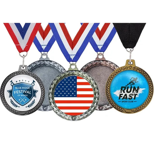3" Speed Medal 3D Wreath & Star Border