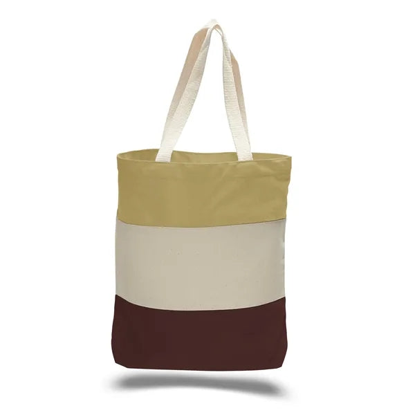 Canvas Tri-Color Tote Bag