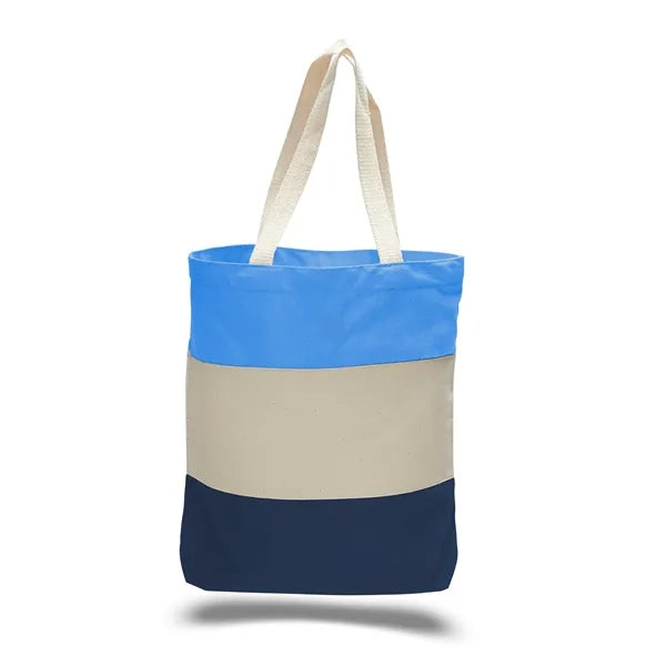 Canvas Tri-Color Tote Bag