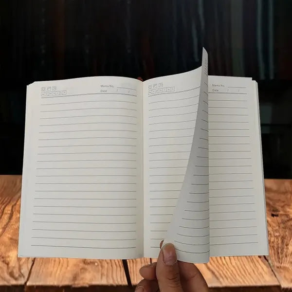 A5 Faux Leather Notebook with Ribbon Bookmark