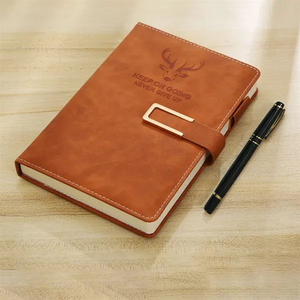 A5 Faux Leather Notebook with Ribbon Bookmark