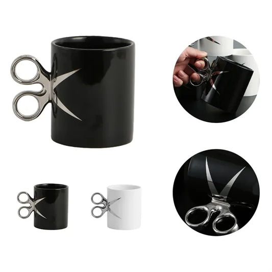 Scissor Handle-Shaped Ceramic Mug
