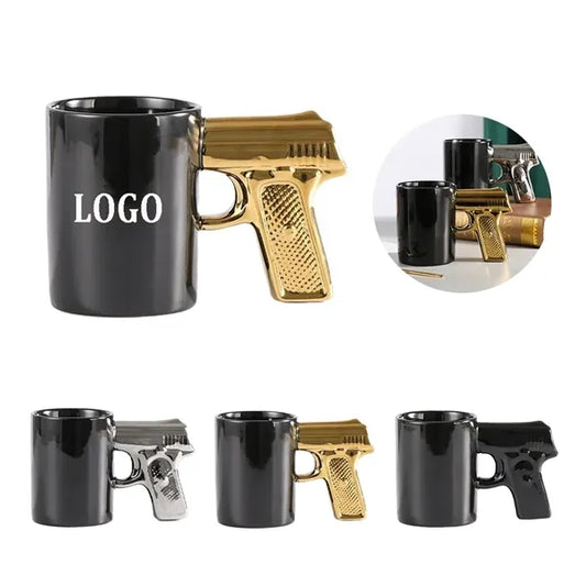 12 oz Pistol-Shaped Handle Ceramic Mug