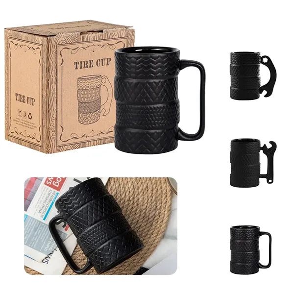 Tire-Shaped Ceramic Mug