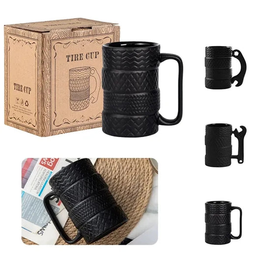 Tire-Shaped Ceramic Mug