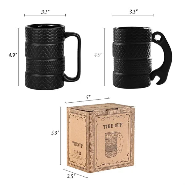 Tire-Shaped Ceramic Mug