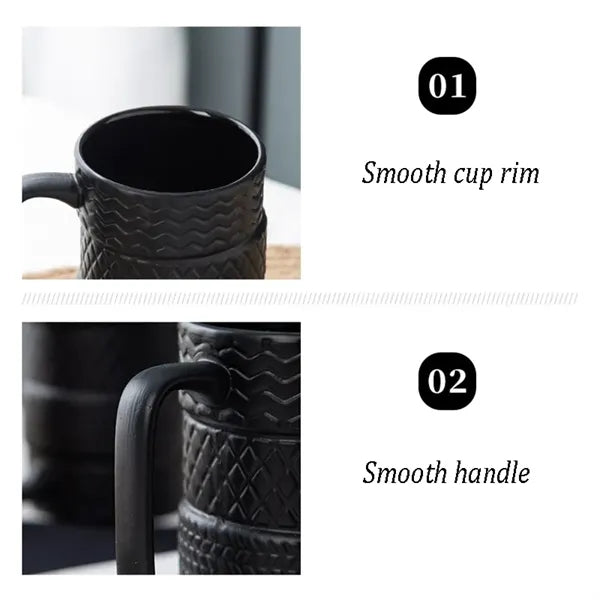 Tire-Shaped Ceramic Mug