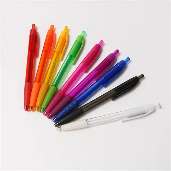 Translucent Retractable Medium Point Rubber Grip Gel Ink Pen