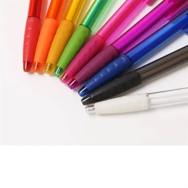 Translucent Retractable Medium Point Rubber Grip Gel Ink Pen