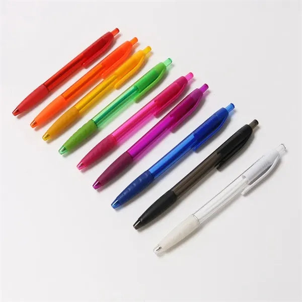 Translucent Retractable Medium Point Rubber Grip Gel Ink Pen