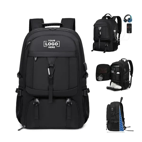 50L Expansion Travel Backpack with Shoe Compartment