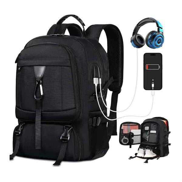 50L Expansion Travel Backpack with Shoe Compartment