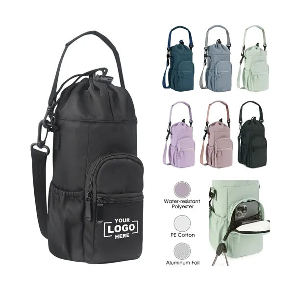 Insulated Water Bottle Bag With Adjustable Strap