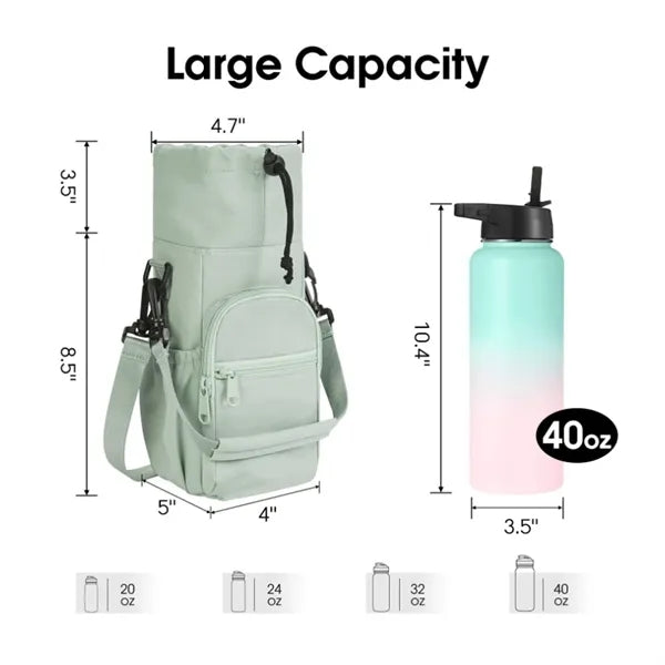 Insulated Water Bottle Bag With Adjustable Strap