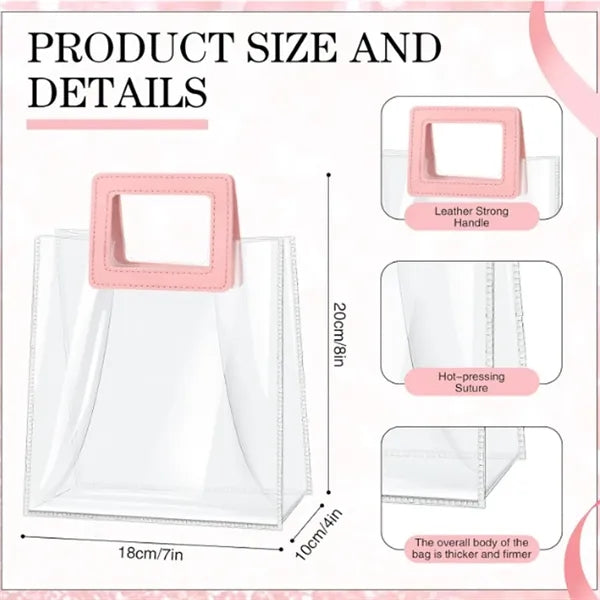 Clear Gift Bag with Handle and Sheer Ribbon