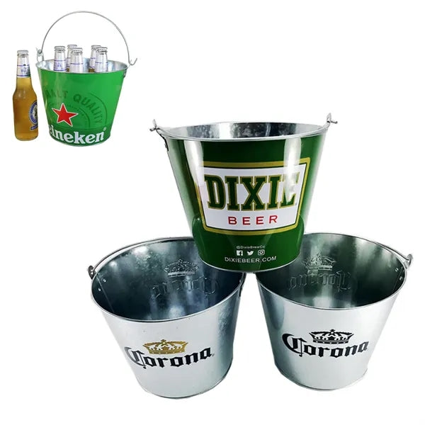 5L Custom Galvanized Metal Ice Bucket Beverage Tub