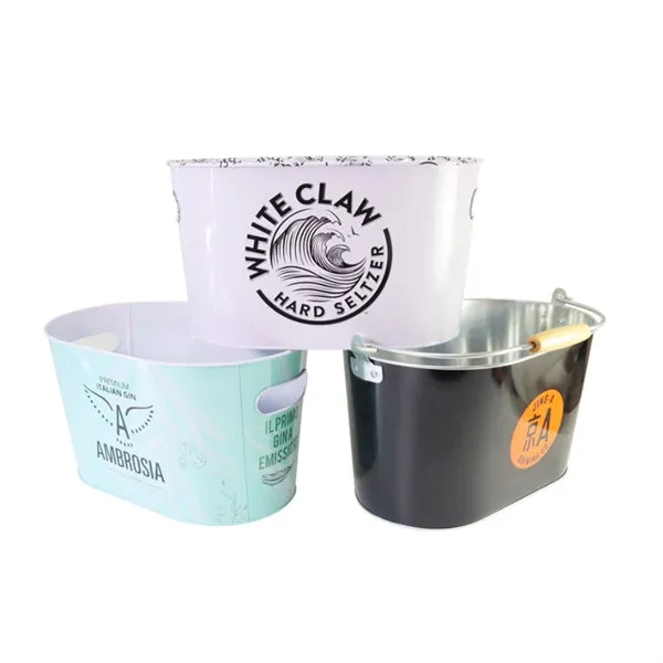 5L Custom Galvanized Metal Ice Bucket Beverage Tub