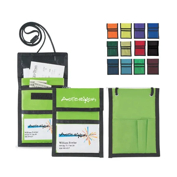 Printed Neck Wallet Badge Holder with Zippered