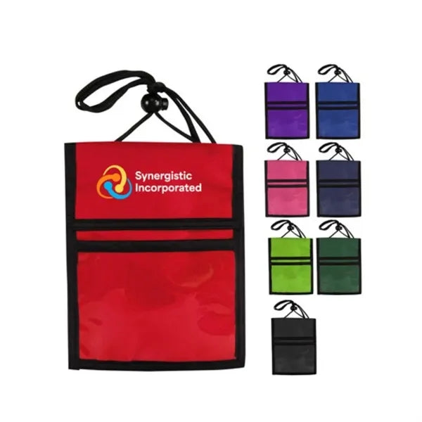 Printed Neck Wallet Badge Holder with Zippered