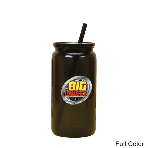 16 oz Acrylic Mason Jar with Lid and Straws Plastic Tumbler